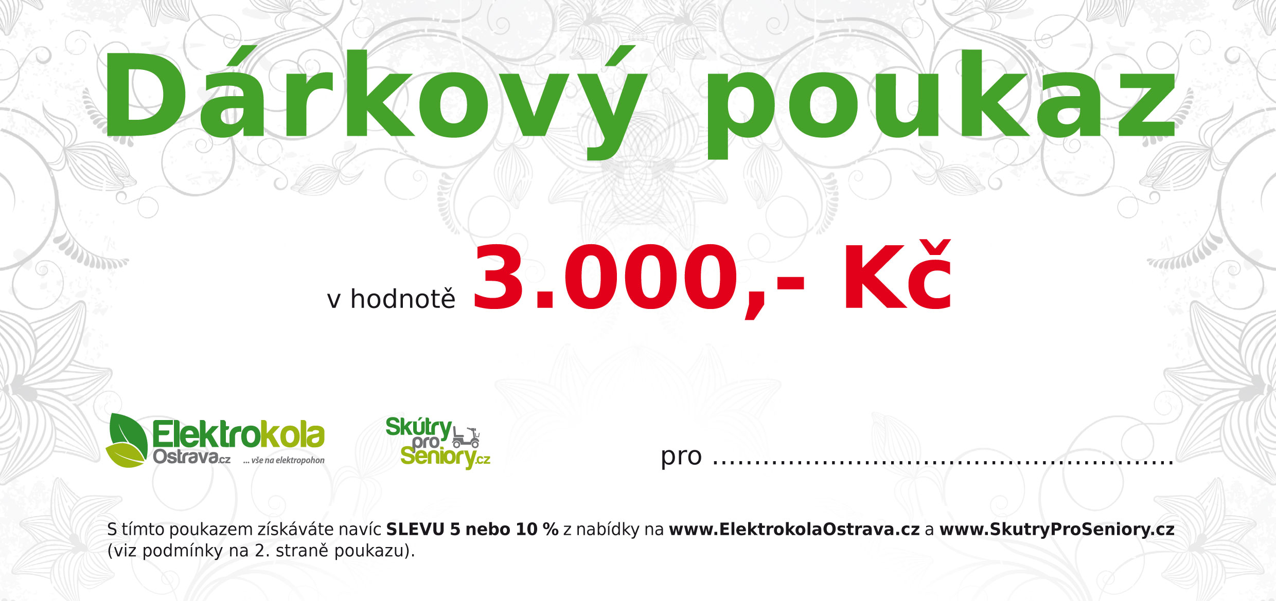 Dárkový poukaz v hodnotě 3000 Kč
